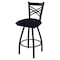 Holland Bar Stool Co 25" Swivel Counter Stool, Black Wrinkle, Canter Twilight Seat X820 - alternate 1